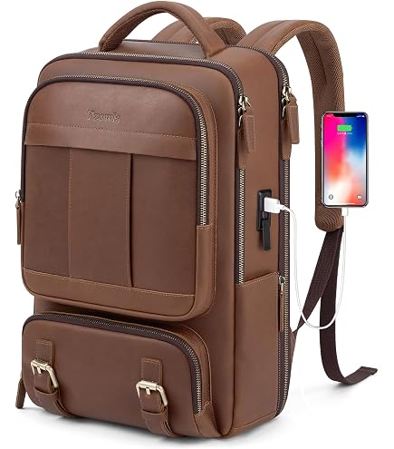 Amazon.com: Tzowla Leather Laptop Backpack, Bag for Men and Women